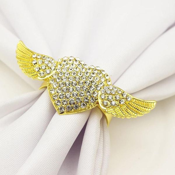 

6pcs love heart angel wing party napkin holder ring towel buckle table decor1
