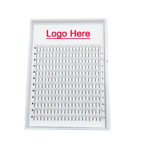

240 clusters/box logo print easy fan eyelashes extensions bloom flare eye lash russian individual lashes volume silk lash