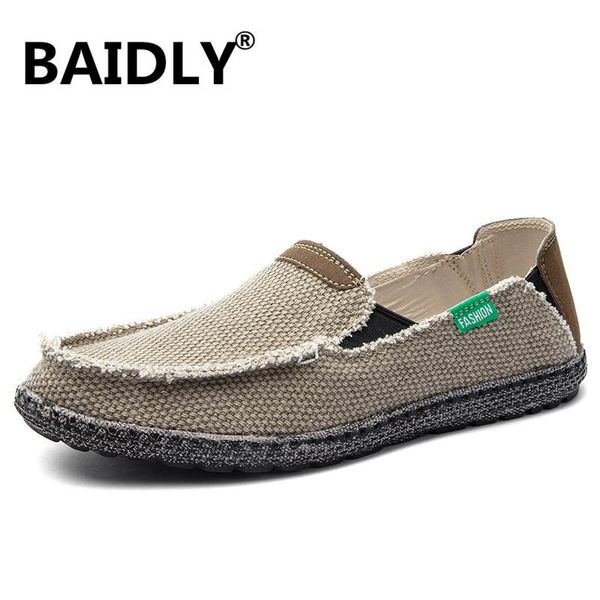 

summer men's canvas shoes man business casual shoes comfortable slip on loafers men male driving big size 47, Black