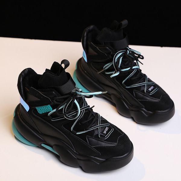 

2021 new comfortable women chunky father sports teddy winter keep warm cotton shoes yp9s, Black;white