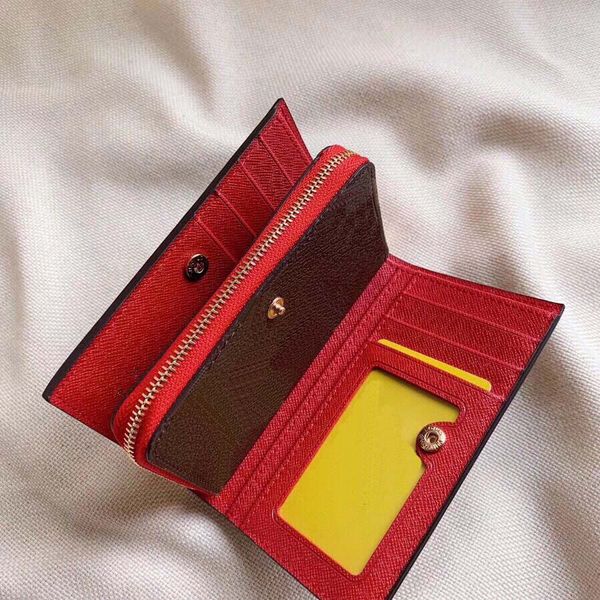 

designer design lady flower wallet leather original box serial number multi-function wallet, super practical, Red;black