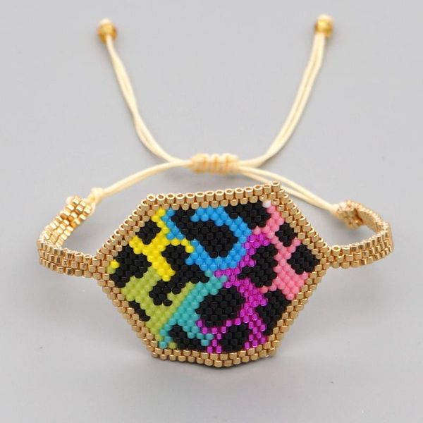

go2boho leopard bracelet for ladies jewelry handmade bead woven pulsera femme 2021 trendy jewellery miyuki bracelets for women, Golden;silver