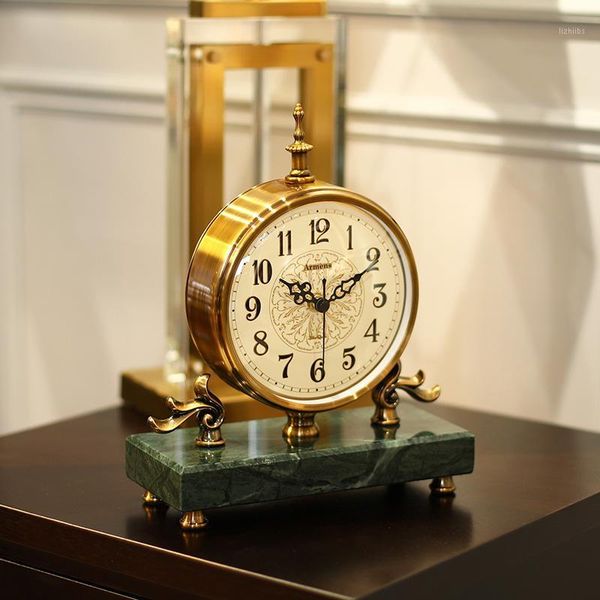 

classical pendulum desk clocks decorative table clock metal retro table clocks vintage silent clock on the for living room1