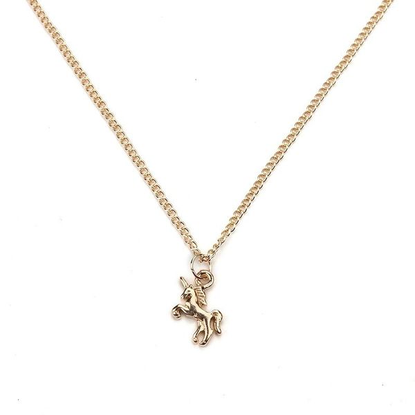 

magical gold-color no is high new life fashion unicorn horse alloy clavicle chain pendant chocker necklace jewelry gdgtj