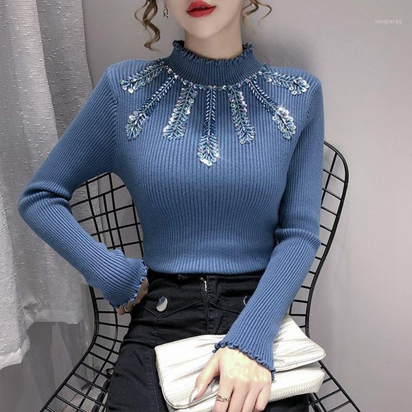 

women 2021 autumn winter turtleneck solid sweater female elegant soft warm knitted pullovers ladies casual slim jumper b3161, White;black