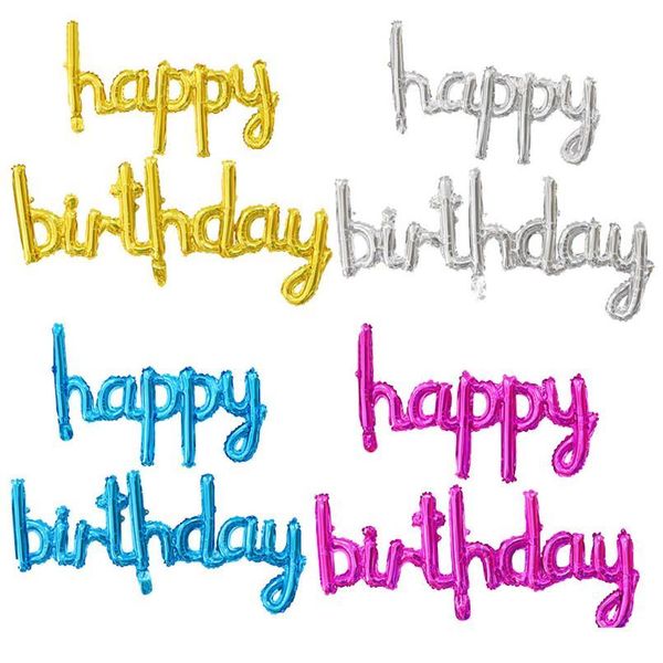 

new happy birthday conjoined letters balloons rose gold blue pink alphabets birthday party decoration banner baby showe sqcqjq