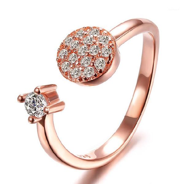 

100% 925 sterling silver sell shiny crystal star adjustable size finger rings women jewelry wholesale gift drop shipping1