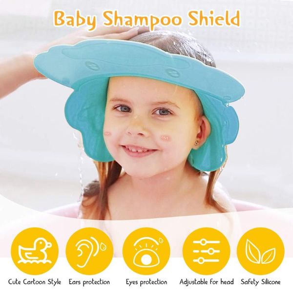 

newborn baby ear protection shower hat adjustable hair wash hat 3d duck shape waterproof bath accessory infant ear protection