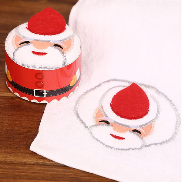

santa claus snowman christmas tree cake modelling cotton towel creative gifts party decoration for new year christmas#w