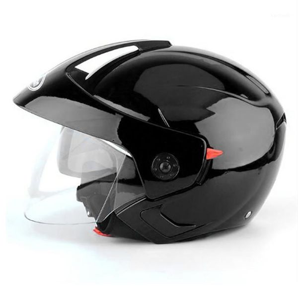 

motorcycle helmet protective accessories outdoor universal dual visor fashion safety riding with goggle half open anti fog1, Black
