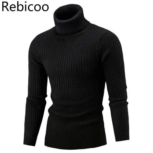 

men's turtleneck solid color casual sweater new autumn winter men's sweater slim fit brand knitted pullovers1, White;black