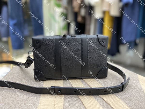 

quality men messenger bags women crossbody bag genuine leather luxurys designers shoulder bags fashion box style trunk wallet purse 22cm