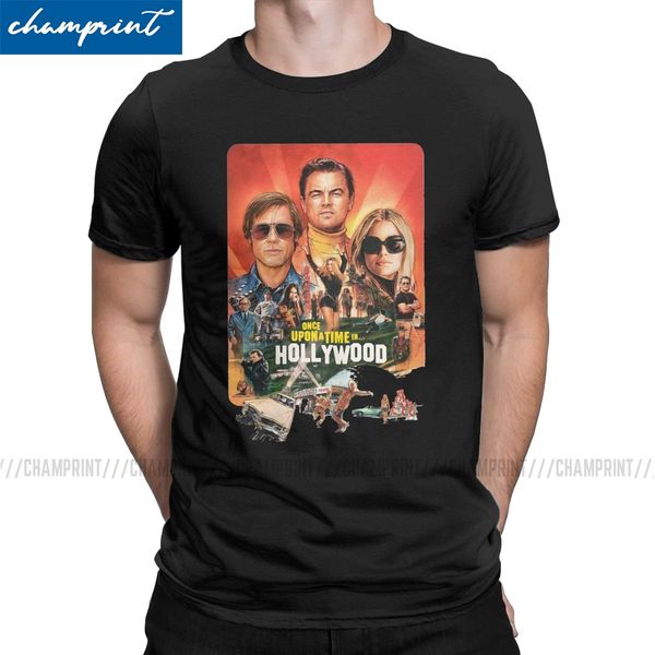 

men's once upon a time in hollywood pure clothing vintage short sleeve round neck summer sport hooded sweatshirt hoodie men t shirt