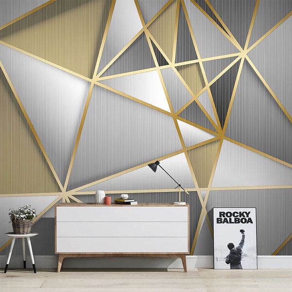 Wallpaper personalizzato 3D moderno minimalista moda luce lusso geometrica linee Archivio Immagini per pareti Soggiorno TV Divano Decor