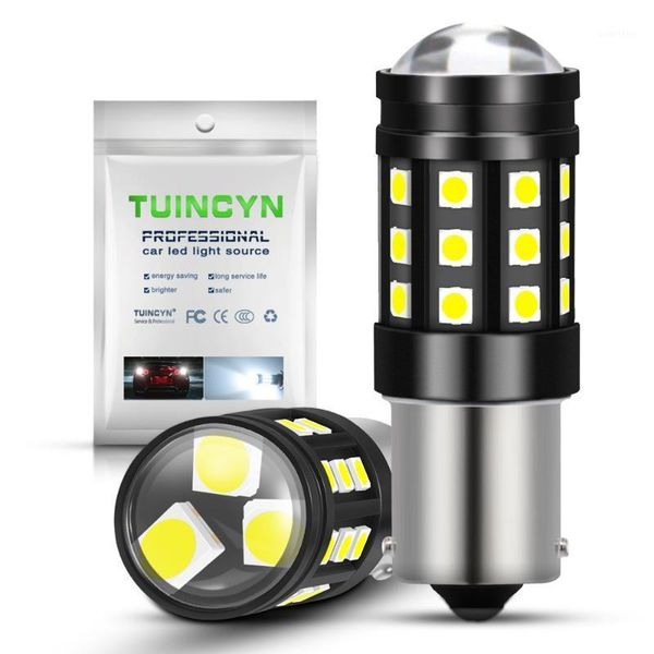 

2pcs p21w led 1156 ba15s led bulbs car lights 2700lm turn signal reverse brake light 3030 27leds automobiles lamp 1157 3157 74431