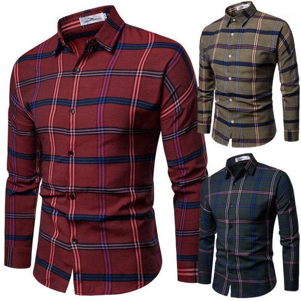 

new fashion men's luxury casual check shirt long sleeve slim fit plaid business dress shirts shirts for men1, White;black