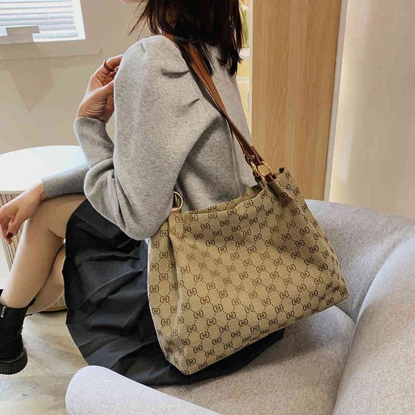 

2022 factory wholesale handbag contrast women's autumn and winter print contrast large capacity tote korean fashion single shoulder
