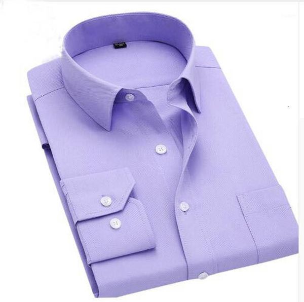 

button down long sleeve slim fit men dress shirt autumn designer solid male clothing business shirts -4xl1, White;black