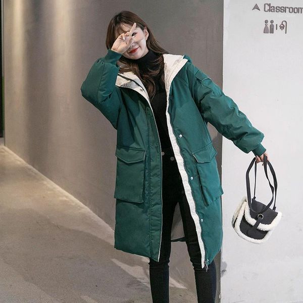 

outerwear clothing men thick warm cotton coats winter jacket women fashion stand collar male parka cotton jacket zipper coat1, Black