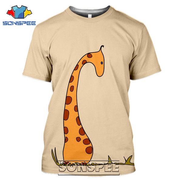 

giraffe cartoon animal 3d print shirts comics anime plus size men clothing