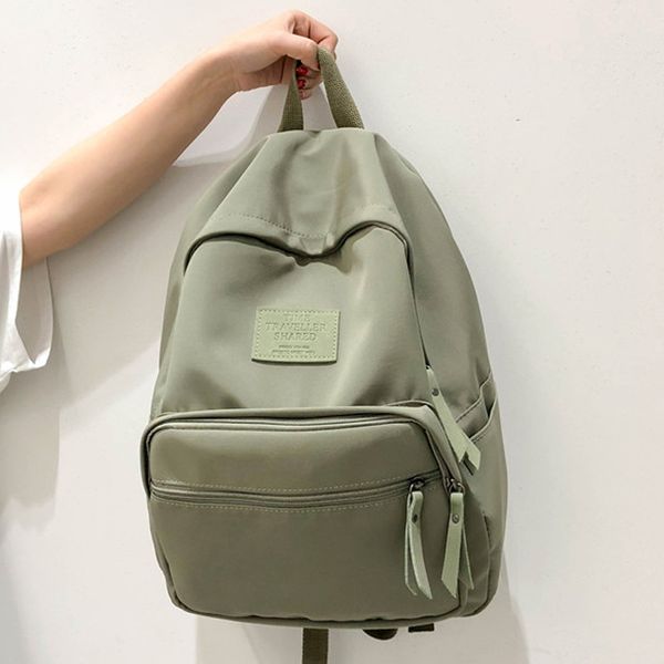 

cesha fashion blank solid color backpack female pretty style girls school backpack nylon daypack for women