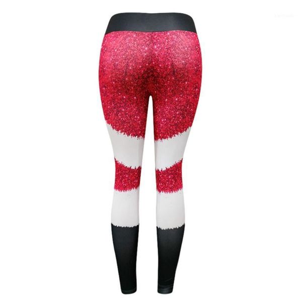 

yoga outfits women fashion christmas printed colorblock bodycon sport trousers pants leisure fitness pantalones #dm1, White;red