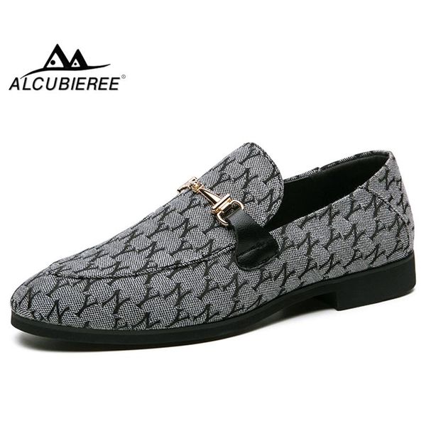 

alcubieree brand men dress shoes footwear men breathable loafers casual slip-on oxford formal shoes fashion wedding party, Black