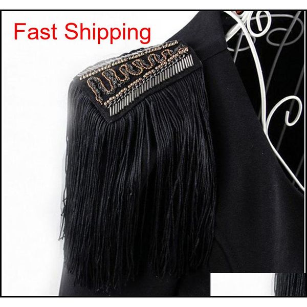 

fashion women and men clothes accessories/kpop handmade black tassel big epaulette/epaulet shoulder qylvan dh_seller2010, Silver