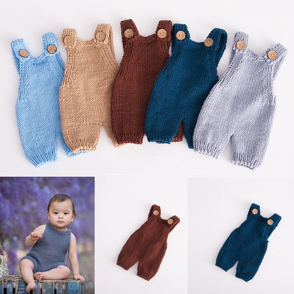 

newborn pgraphy props baby pgraphy clothing suspenders manual knitted romper baby p props shoot babies accessories lj201105