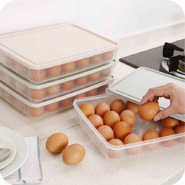 

loozykit colorful 24 grids egg storage box plastic refrigerator storage box portable egg protect tray superimposed kitchen tools1