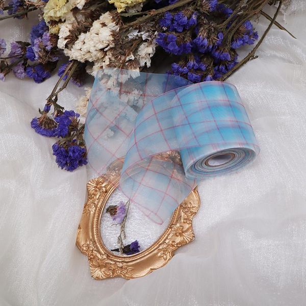 

25yards roll 6cm width lattice stripe tulle roll organza baby shower party supplies diy hair bows handmade materials bbyhyn