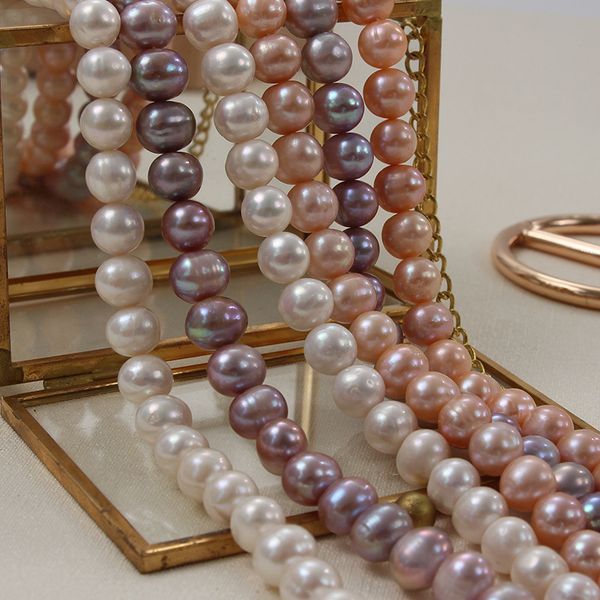 

10-11mm natural freshwater pearl necklace near round micro flaw growth pattern semi-finished customized finished accessories wholesale fashi, White