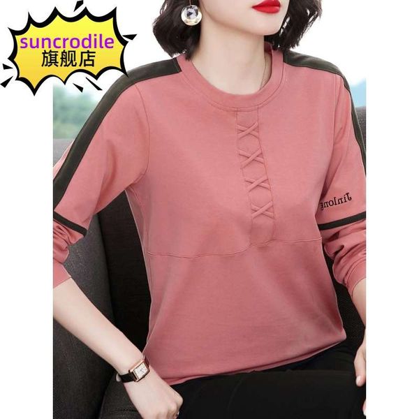 

mother's pure cotton sweater women's loose winter 2020 new middle-aged and old age foreign style bottoming shirt long sleeve top, Black