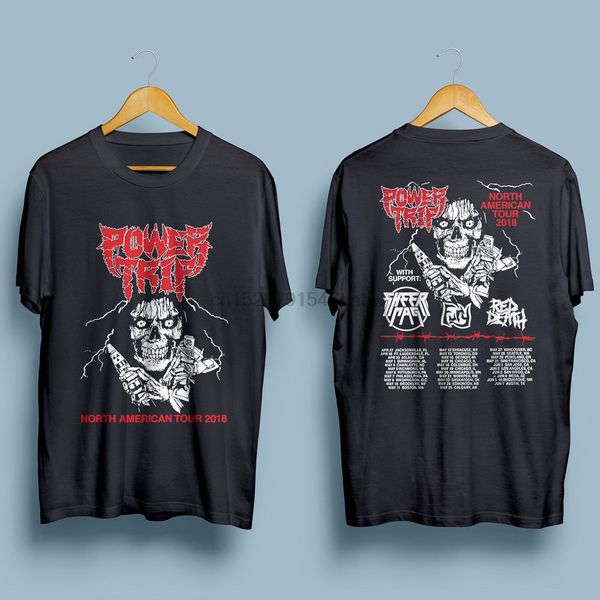 

power trip north american tour 2018 t shirt man two sides casual cotton tee usa size s 3xl new sport hooded sweatshirt hoodie