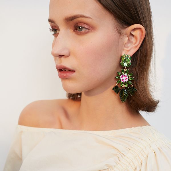 

2021 new personality long tassel earrings female exaggerated flower earrings fashion earrings j190718, Golden;silver