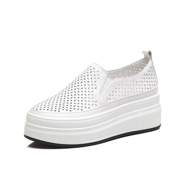 

pumps for women genuine leather women new spring autumn female shoes fashion casual platforms shoes woman, Black
