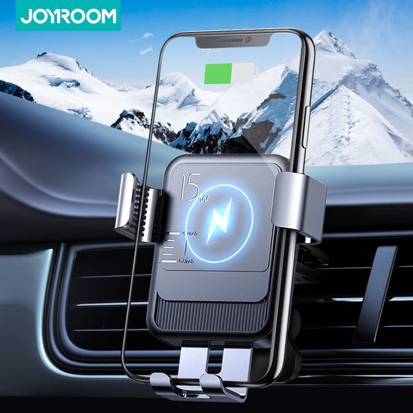 

joyroom 15w qi wireless intelligent infrared fast charger stand car phone holder for iphone huawei