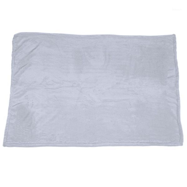 

70*100cm sofa/air/bedding throw solid color and double faced travel flannel blanket grey1