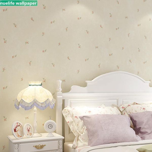 

modern korean pastoral non-woven wallpaper green small fresh flower pattern bedroom wallpaper american small floral