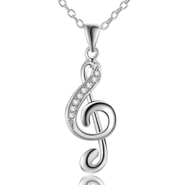 

wedding party jewelry wholesale women creative music symbol pendant necklace stone female fashion silver color jewelry ln011 h bbyxbc