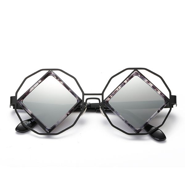 

2018 new full frame square sunglasses woman men and women lovers adorn glasses sunglasses, White;black