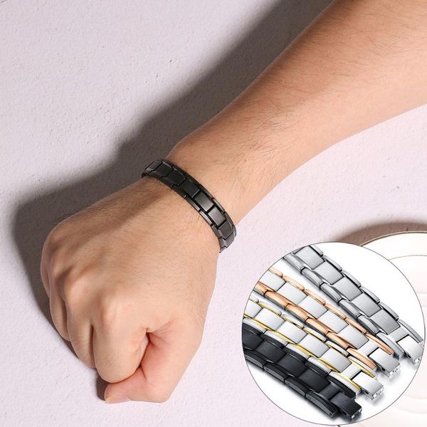 

vinterly black energy bracelet for men women health magnetic bracelets bangles chain stainless steel men bracelet drop-shipping