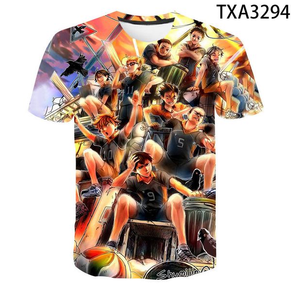 

summer anime haikyuu 3d boy girl printed cool 3d print shirts hentai harajuku oversized men clothing