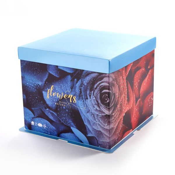 

10 pcs romantic rose cake box 4 parts in one paper cake box square rectangle paper birthday wedding gift