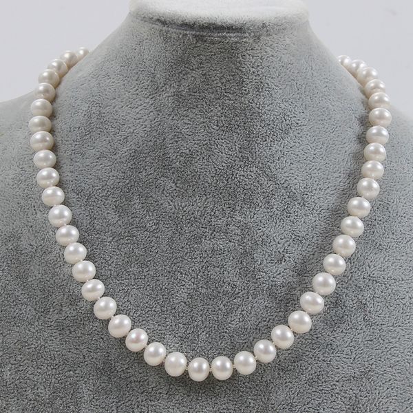 

freshwater pearl 10-11mm full strong light slightly flaw four-sided light pearl necklace semi-finished product accessories batch fashion des, White
