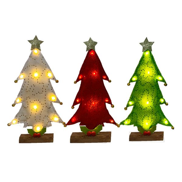 Presentes de natal tampo da mesa led pequena árvore de natal ano novo casa decorações do feriado branco vermelho verde 2aa bateria operado jk2011ph