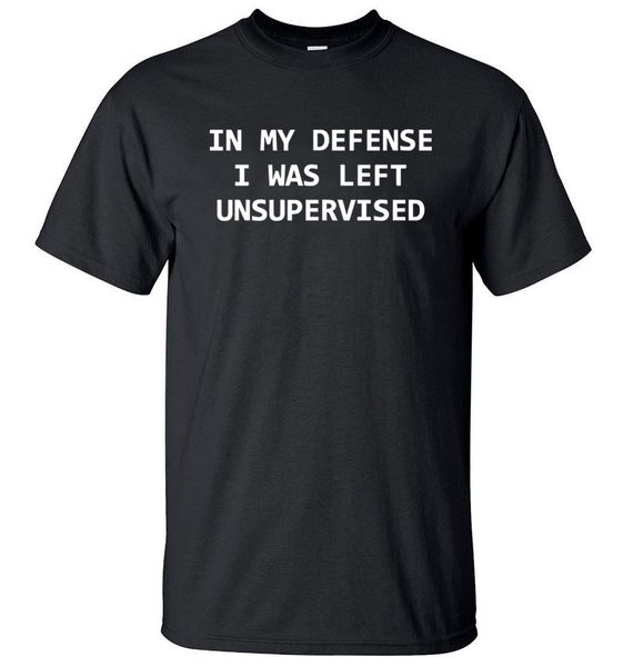 

sport hip hop funny t-shirts in my defense i was left unsupervised print t shirt 2020 summer men short sleeve tshirt cotton