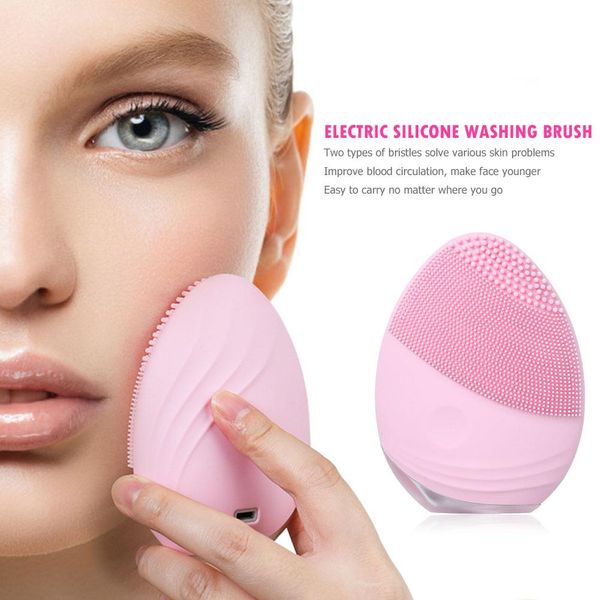 

silicone electric face cleaning brush waterproof ultrasonic facial massage face washing deep cleanser brush silicone electric wmtrqv