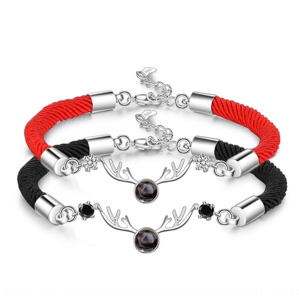 

korean version of the same voicethe same way you have projectiontiktok bracelet braceletprojection braceletblack and red ropeone hundred han, Golden;silver