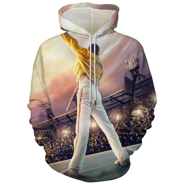 

queen band clothes printed hoodies streetwear men 3d boys hoodie rock casual hipster harajuku male coat 2021 5xl tvgod, Black;white